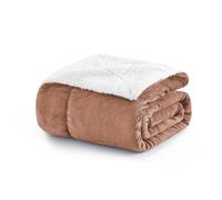 MOONLIGHT20015 Sherpa Fleece Throw Blanket - Fluffy Warm & Soft Blankets for Bed Sofa and Couch - Microfiber Solid Thick Throw/Single Size, (Camel, 130x150cm)