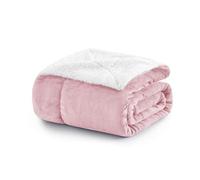 MOONLIGHT20015 Sherpa Fleece Throw Blanket - Fluffy Warm & Soft Blankets for Bed Sofa and Couch (Pink, King)
