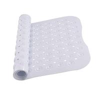 MOONLIGHT20015 Shower Bath Mat Non Slip Anti Mould & Mildew with Strong Suction Cups Grip and Drain Holes Soft Rubber Shower Mats - PVC Bathroom Mat Machine Washable (70x38cm, White)