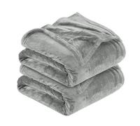 MOONLIGHT20015 Silk Touch Warm 2 Pack Fleece Blankets - 400 GSM Throws for Sofa Fluffy Blanket Bed Throw for Bedroom, Couch, Travel, Kids, Bedroom Accessories Silver, King (230 X 270CM)