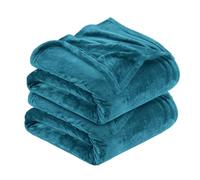 MOONLIGHT20015 Silk Touch Warm 2 Pack Fleece Blankets - 400 GSM Throws for Sofa Fluffy Blanket Bed Throw for Bedroom, Couch, Travel, Kids, Bedroom Accessories Teal, Full/Queen (200 X 240CM)