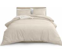 MOONLIGHT20015 Single Duvet Cover Set Cream Solid Soft Single Bedding Duvet Cover with 1 Matching Pillowcase