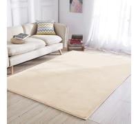 MOONLIGHT20015 Small Rugs Living Room Beige Area Rugs for Bedroom 60x110 cm Washable Rug Fluffy Soft Bedside Rug Anti Slip Non Shedding Faux Fur for Kids Room