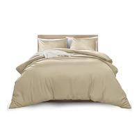 MOONLIGHT20015 Super King Duvet Cover Beige Solid Soft Super King Bedding Duvet Cover Set with 2 Matching Pillowcases