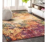 MOONLIGHT20015 Washable Rugs Living Room 80x150 cm - Fluffy Vintage Area Rugs for Bedroom - Non Slip Low Pile Soft Boho Rug Carpets for Lounge - Traditional Large Bedside Rug Easy To Clean, Vibrant