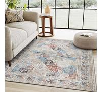 MOONLIGHT20015 Washable Small Bedside Rug 40x60cm - Soft Short Pile Abstract Area Rugs For Bedroom Entrway Non Slip Floor Carpet Traditional Vintage Cashmere Door Mat For Kitchen Bathroom, Coastal