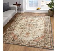 MOONLIGHT20015 Washable Small Bedside Rug 40x60cm - Soft Short Pile Area Rugs For Bedroom Entrway Non Slip Floor Carpet Traditional Vintage Design Cashmere Door Mat For Kitchen Bathroom, Timeless