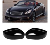 Moonlinks Compatible with Infiniti G37 2008-2013/G25 2011-2012/Q40 2015/Q60 2014-2015 Mirror Cover Replacement, Glossy Black Left Driver & Right Passenger Side Clip-on Mirror Cap Without Turn Signal