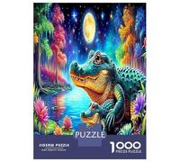 Moonlit Alligators Puzzle Fun Details Home Decoration 1000 Pieces Animals Jigsaw Puzzles Educational Games for Adults Kids Family 70x50cm/1000pcs