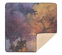 Moonlit Autumn Cottage Path Large Sturdy Baby Playmat for Floor Washable Padded Baby Mat for Newborns Babies Infants Toddlers, 50'' x 50''