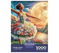 Moonlit Ballerina 1000 Pc Cardboard DIY Floral Dancer by Sea Puzzle 12+, Challenging Family Game, Vibrant Colours, Stress Relief & Wall Decor 70x50cm/1000pcs