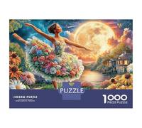 Moonlit Ballerina Jigsaw Puzzles for Adults 1000 Puzzles for AdultsFantasy Garden Cottage Challenging Puzzles Puzzle Game for The Whole for Women, Gifts for Men ColourfuG 52x38