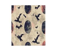 Moonlit Bat For Bed Sofa Travel And Camping, Super Soft Cozy Fluffy Plush Moonlit Bat Print Blanket For All Seasons 50"X60"