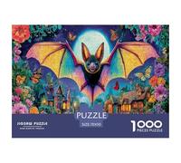 Moonlit Bat Garden Jigsaw Puzzles Puzzles for Adults Kids. 1000 Piece Great Gifts Challenge Toy Educational Games Home Decoration for Adults& Kids Age 14 Years Up 70x50cm/1000pcs