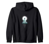 Moonlit Buddha Reflection Mindful Balance Art Zip Hoodie
