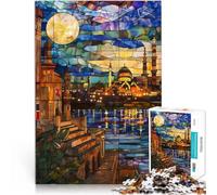 Moonlit Cairo Reflection1000 Pieces Puzzles for Adults Challenging Game and Family Play Suitable for desktop decoration 38x26cm