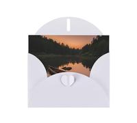 Moonlit Canoe Allagash River Greeting Card With Envelope, Birthday Card, Christmas Card, Invitation Card, 3 Colors