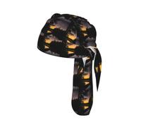 Moonlit Canoe Allagash River Print Cycling Skull Cover Moisture Wicking Headwrap Under Helmet Tie Back Modern Beanie 22-24 In