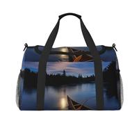 Moonlit Canoe Allagash River Print Hand Travel Bag Ideal for Long-Distance Travel and Daily Use