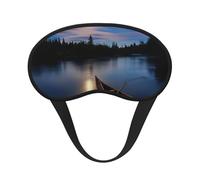 Moonlit Canoe Allagash River Print Sleep Mask, Eye Sleeping Mask for Women and Men for Total Darkness, Reduces Puffy Eye Mask