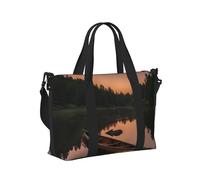 Moonlit Canoe Allagash River Print Travel Hand Bag Women Lightweight Tote Foldable Daily Weekend Trips Gym Vacation