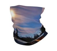 Moonlit Canoe Allagash River Print Winter Neck Gaiter Warmer, Soft Face Mask Scarf For Cold Weather Skiing Cycling Outdoor Sports