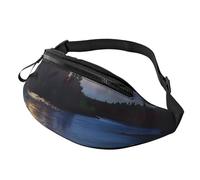 Moonlit Canoe Allagash River Printed Fanny Pack for Men Women Crossbody Waist Bag Pack Bum Bag with Adjustable Strap for Hiking Running Travel Cycling