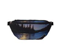 Moonlit Canoe Allagash River Printed Running Waist Bag for Men Women Belt Bag Fanny Packs Chest Bags Travel Hiking Daypack