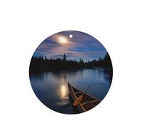 Moonlit Canoe Allagash River Printing Fashion Car Air Freshener Cards 10 Pcs Car Scented Hanging Sheets