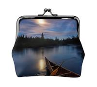 Moonlit Canoe Allagash River Printing Lightweight Coin Purse, Minimalist Wallet for Coffee Runs and Local Outings