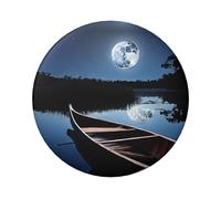 Moonlit Canoe Allagash River Round Badge - Durable Tinplate Design With Full Single-Sided Print, Perfect For Custom Gifts & Apparel Decoration