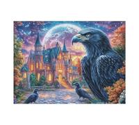 Moonlit Castle Black Eagle 500 Piece Jigsaw Puzzle for Adults Teens Jigsaw After Work Leisure Brainteasing Puzzle for Colleagues Stress Buster 500 PCS