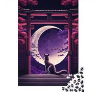 Moonlit Cat-28 Jigsaw Puzzle 1000 Pieces for Rainy Days, 38x26cm/1000pcs