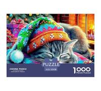 Moonlit Cat Garden Puzzle 1000 Pieces Challenge High Difficulty Educational Game Suitable for Decompression DIY for Adults & Kids Age 12 Years Up 52x38cm/1000pcs