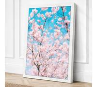 Moonlit Cherry Blossom Canvas Wall Art Print 24x16 Inch (61 x 41 cm)