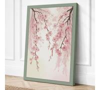 Moonlit Cherry Blossom Canvas Wall Art Print 24x16 Inch (61 x 41 cm)