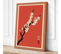 Moonlit Cherry Blossom Canvas Wall Art Print 24x16 Inch (61 x 41 cm)