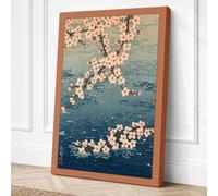Moonlit Cherry Blossom Canvas Wall Art Print 24x16 Inch (61 x 41 cm)
