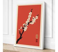 Moonlit Cherry Blossom Canvas Wall Art Print 24x16 Inch (61 x 41 cm)