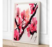 Moonlit Cherry Blossom Canvas Wall Art Print 24x16 Inch (61 x 41 cm)