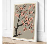 Moonlit Cherry Blossom Canvas Wall Art Print 24x16 Inch (61 x 41 cm)