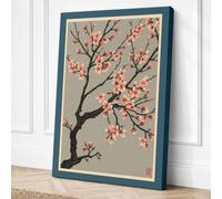 Moonlit Cherry Blossom Canvas Wall Art Print 30x20 Inch (76 x 51 cm)