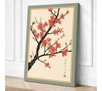 Moonlit Cherry Blossom Canvas Wall Art Print 30x20 Inch (76 x 51 cm)
