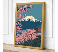 Moonlit Cherry Blossom Canvas Wall Art Print 36x24 Inch (91 x 61 cm)