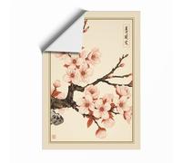 Moonlit Cherry Blossom Japandi Unframed Wall Art Print A3 (42×29.7cm), Wall Decor for Living Room, Bedroom, Office & Home, Art Gift