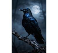 Moonlit Crow: Dot Grid Journal • 200 Pages • 6" × 9" Dotted Writing Notebook Inspired by Moonlit Forests, Crows & Ravens