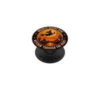 Moonlit Desert Ride Witchin Through The Night Witch Cat PopSockets Adhesive PopGrip