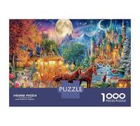 Moonlit Fantasy 1000Pieces JigsawPuzzlesRoyal Castle Horses ForAdult Colourful Brainteasing Age12+byth EducationalGame Uncover The Puzzle 70x50cm/1000pcs