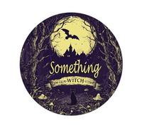 Moonlit Forest Bat Castle Cat Round Tin Sign Vintage Metal Poster Retro Bar, Home, Man Cave, Kitchen, Laundry Room Wall Art Decor Gift 8x8Inch