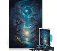 Moonlit Forest Jigsaw 1000 Pieces for Teenagers Brain Exercise Clean Joint Home Activity Night Fun (38x26cm)
